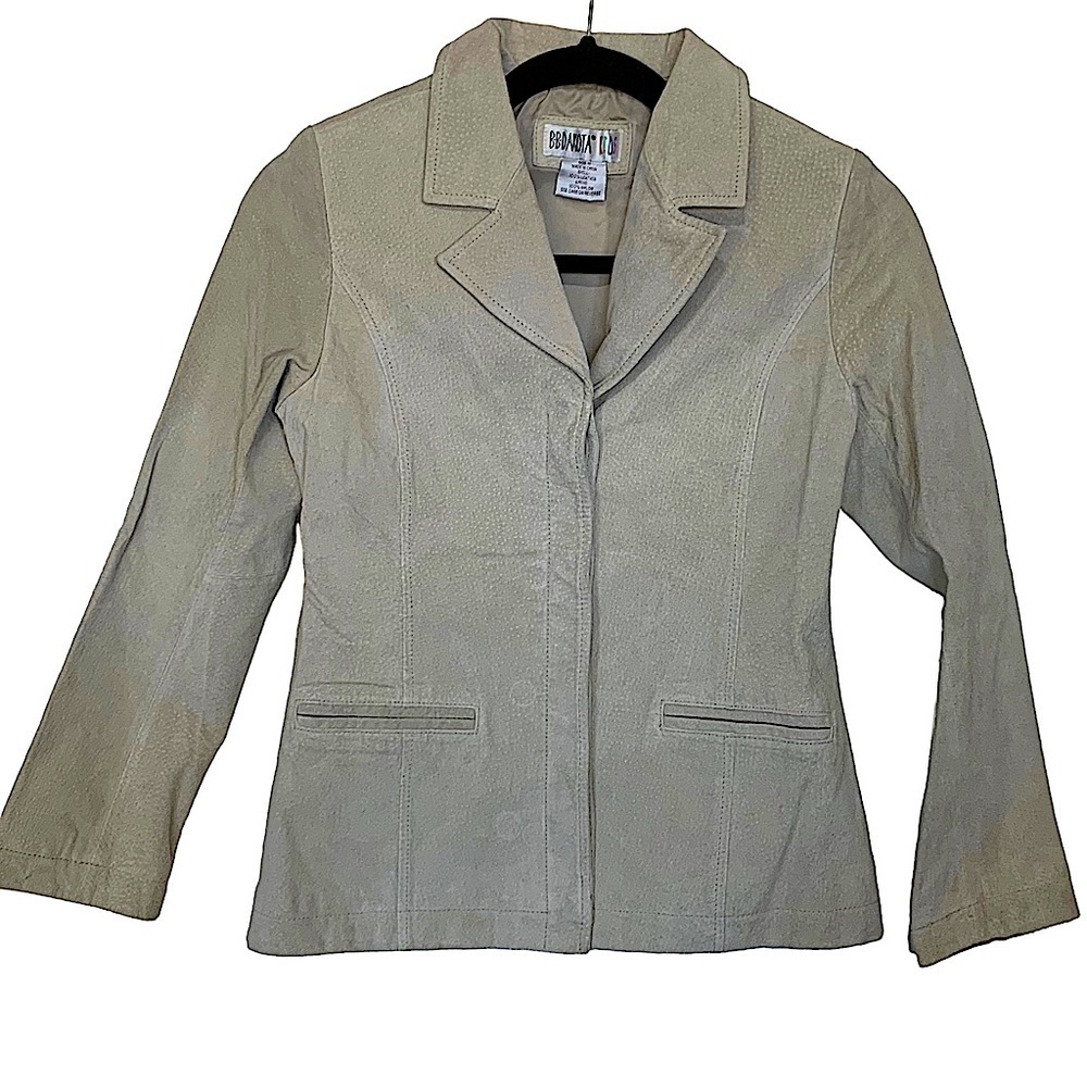 BB Dakota Kids Girls Beige Suede Button Front Jacket Size Medium